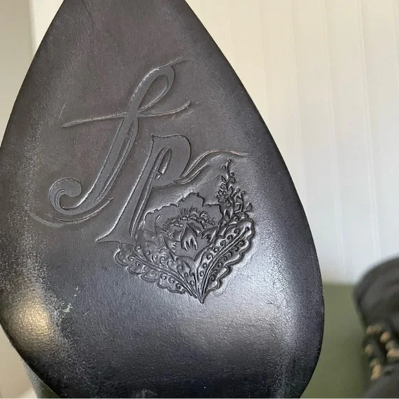 NWT Free People STUDDED DAKOTA Mid Calf Boots in Black Leather *Italy* - Picture 7 of 13